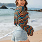 BELLA ROAD Striped Boat Neck Long Sleeve Cover Up at Bella Road