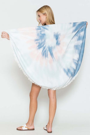 JUSTIN TAYLOR Dreamland Tie Dye Round Beach Towel at Bella Road