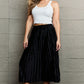 Accordion Pleated Flowy Midi Skirt