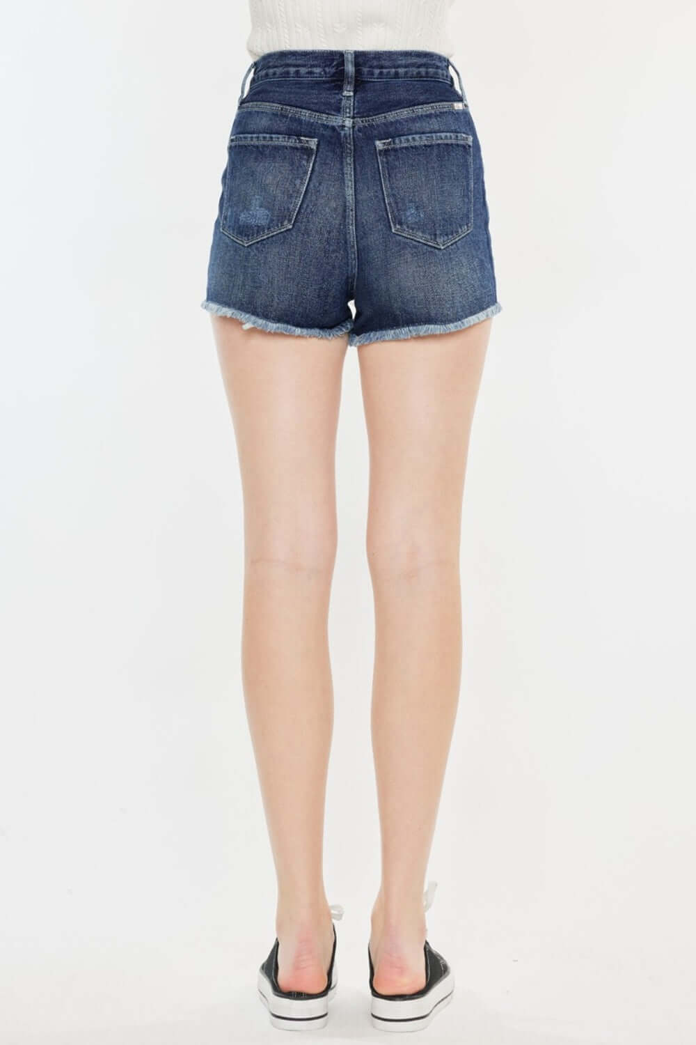 KANCAN Raw Hem Button Fly Denim Shorts at Bella Road