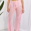 Take Me To The Beach Mesh Ruffle Cover-Up Pants - Blush Pink