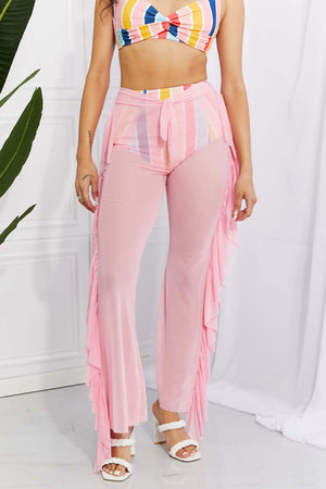 MARINA WEST SWIM Take Me To The Beach Mesh Ruffle Cover-Up Pants at Bella Road