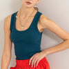 Ribbed Scoop Neck Racerback Tank - DarkTeal