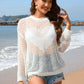 BELLA ROAD Heart Openwork Long Sleeve Cover-Up at Bella Road