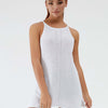 Round Neck Spaghetti Strap Sleeveless Cover Up - White