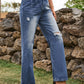 Bella Road distressed jeans in navy with stylish pockets, featuring a cool, slightly stretchy fit perfect for any occasion.