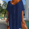 Tassel Half Sleeve Cover Up - Dark Blue