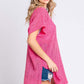 GEEGEE Short Sleeve Side Slit Knit Cover Up Dress at Bella Road