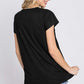 HEIMISH Full Size Front Button V-Neck Short Sleeve T-Shirt at Bella Road