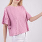 VERY J Full Size Texture Ruffle Short Sleeve Top at Bella Road