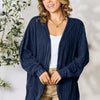 Ribbed Cocoon Cardigan - Dark Blue