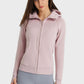 Millennia Zip Up Seam Detail Hooded Sports Jacket in soft pink, perfect for outdoor activities and stylish comfort.