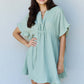 Out Of Time Full Size Ruffle Hem Dress with Drawstring Waistband in Light Sage