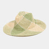 Contrast Straw Braid Hat - Green