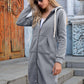 DOUBLE TAKE Full Size Zip-Up Longline Hoodie with Pockets at Bella Road