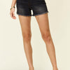 Judy Blue Tummy Control Fray Hem Shorts | Full Size - Black