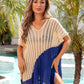 BELLA ROAD Slit Color Block V-Neck Cover Up at Bella Road