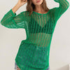 Crochet Long Sleeve Cover Up - Green