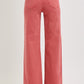 Coral high rise wide leg jeans with tummy control for a flattering retro look