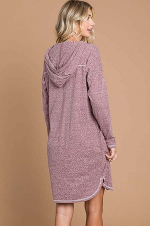 CULTURE CODE Full Size Hooded Long Sleeve Sweater Dress at Bella Road