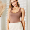 Everyday Full Size Basic Tank Bodysuit - Mocha