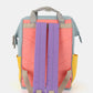 Colorful Himawari nylon backpack with sturdy handles, vibrant straps, and side pockets, perfect for students and travelers.