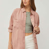 RISEN Full Size Button Up Long Sleeve Denim Shirt - Mauve