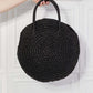 JUSTIN TAYLOR Beach Date Straw Rattan Handbag in Black at Bella Road