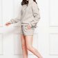 Half Zip Long Sleeve Sweatshirt and Drawstring Shorts Set