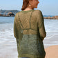 BELLA ROAD Heart Openwork Long Sleeve Cover-Up at Bella Road