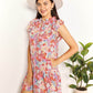 DOUBLE TAKE Floral Tie Neck Cap Sleeve Dress at Bella Road