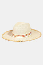 FAME Geometric Raw Hem Hat at Bella Road