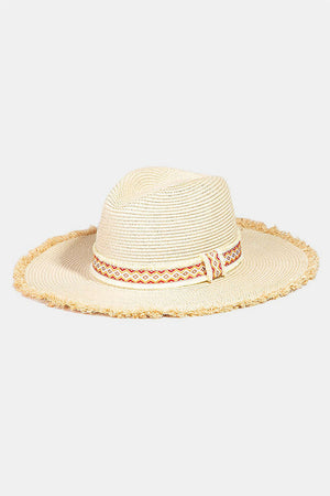 FAME Geometric Raw Hem Hat at Bella Road