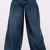 Mid-Rise Cargo Jeans with Pockets - Denim Blue