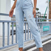 Bella Road Distressed Straight Jeans with Pockets - Light