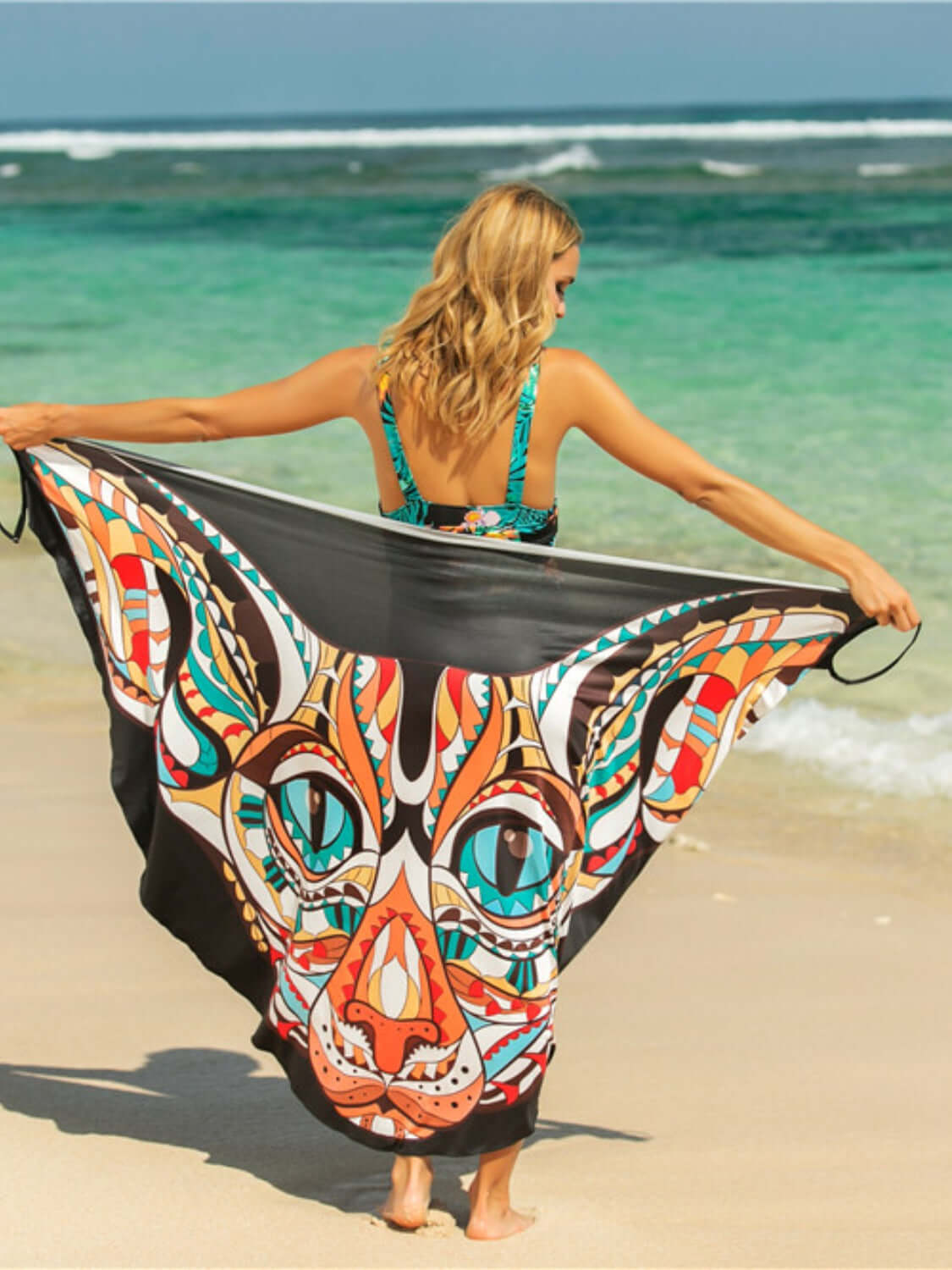 BELLA ROAD Printed Spaghetti Strap Cover Up at Bella Road