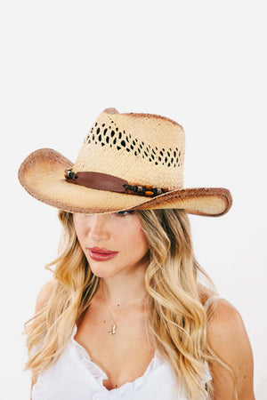 FAME Cutout Wide Brim Straw Hat at Bella Road