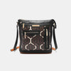 Geometric Pattern Crossbody Bag - Black