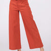 Wide Leg Cropped Pants - Cinnamon