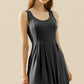 DOUBLJU Full Size Round Neck Ruched Sleeveless Dress with Pockets at Bella Road