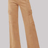 RISEN Full Size High Rise Wide Leg Cargo Jeans - Cocoa