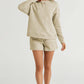 DOUBLE TAKE Full Size Texture Long Sleeve Top and Drawstring Shorts Set at Bella Road