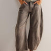 Wide Leg Jeans with Pockets - Taupe