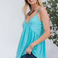 CELESTE Full Size V-Neck Backless Cami at Bella Road