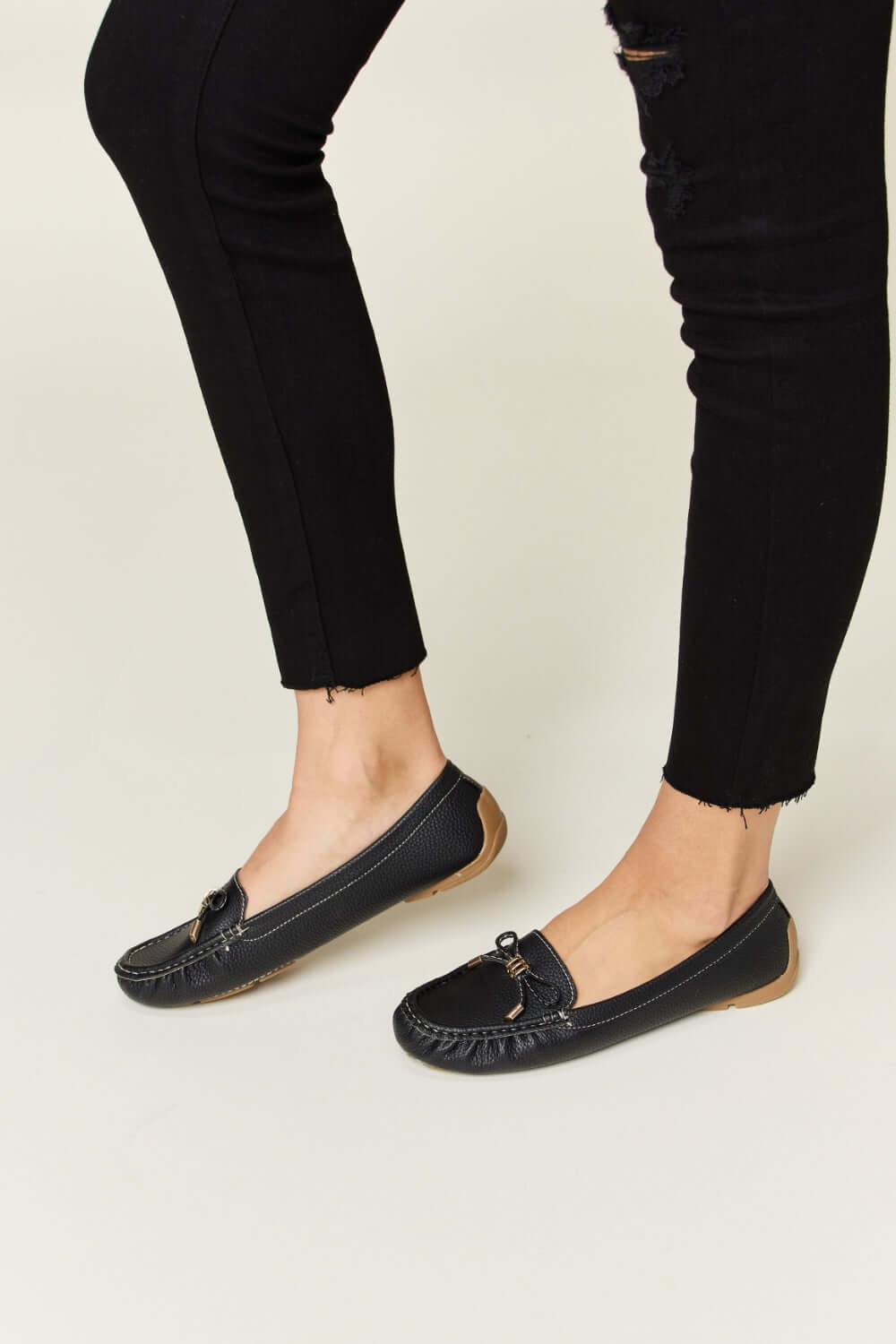 FOREVER LINK Slip On Bow Flats Loafers at Bella Road