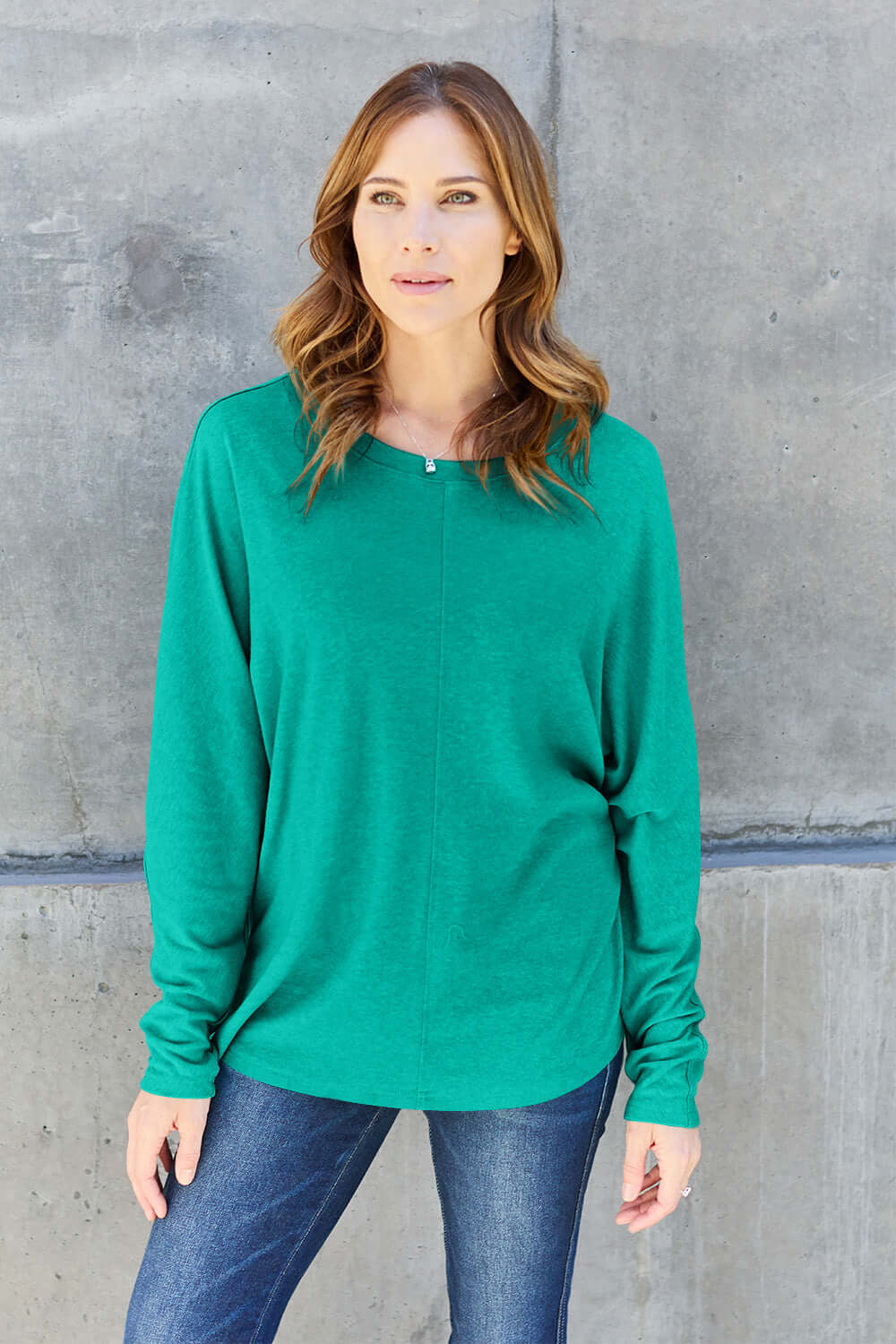 DOUBLE TAKE Full Size Round Neck Long Sleeve T-Shirt at Bella Road