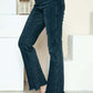 Stylish button fly hem destroy straight jeans with modern flair and distressed detailing for a trendy, casual look.