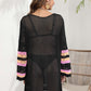 BELLA ROAD Openwork Contrast Long Sleeve Cover-Up at Bella Road