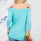 CELESTE Full Size Tie-Strap Off-Shoulder Blouse at Bella Road