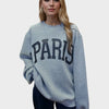 Basic Bae PARIS Round Neck Long Sleeve Air Scuba Sweatshirt - Gray